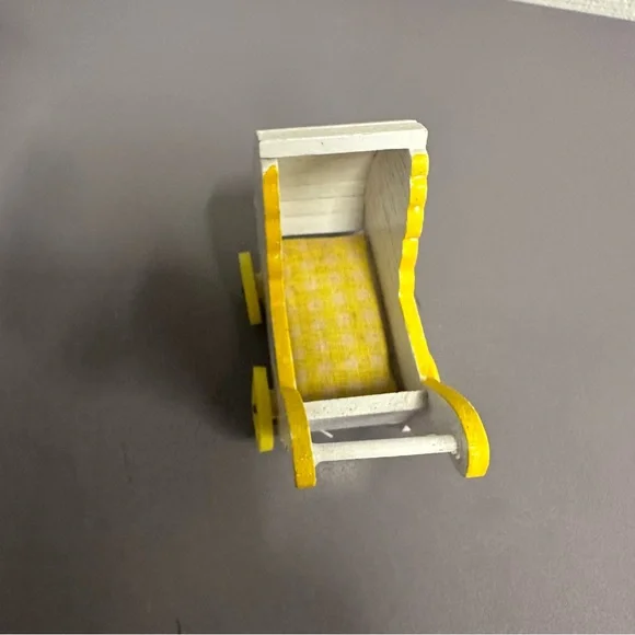 Yellow and White Dollhouse Nursery Furniture Set - Picture 10 of 14